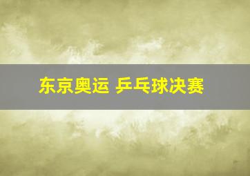 东京奥运 乒乓球决赛